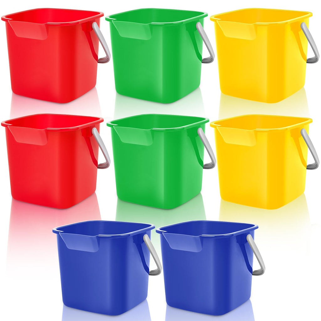 Irenare 8 Pcs Sanitizing Bucket 3 Quart Cleaning Pail, Multicolor
