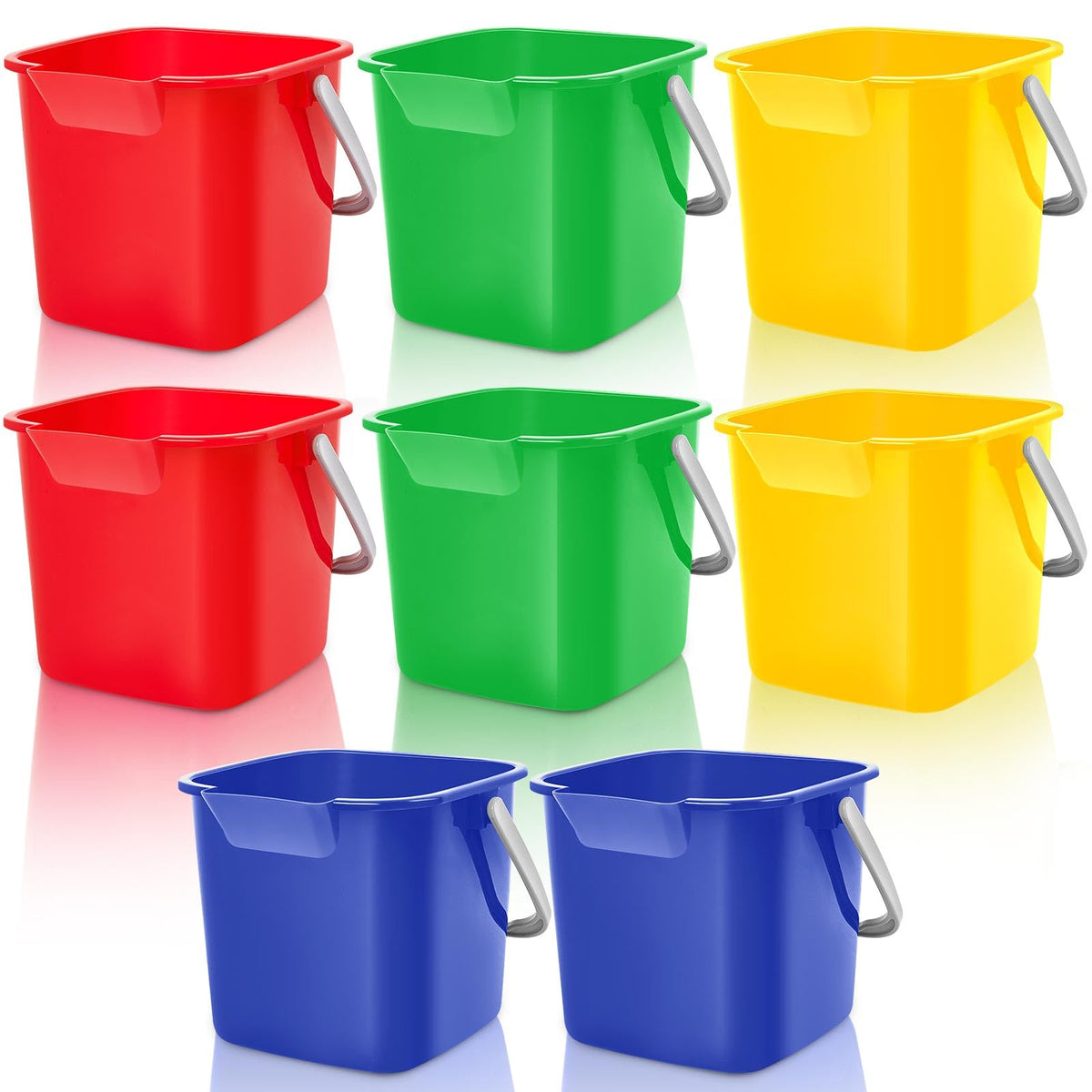 Irenare 8 Pcs Sanitizing Bucket 3 Quart Cleaning Pail, Multicolor