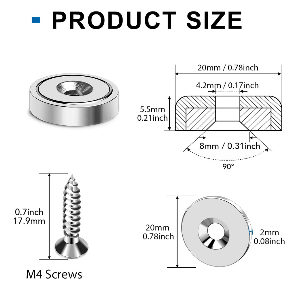 LOVIMAG Magnets Neodymium Magnet 30LBS Strong Heavy Duty Rare Earth 12P