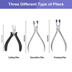ZJchao Rimless Eye Glass Repairing Kit, Glasses Repair Kit, Eyeglass Repair Pliers, with Pressing Plier, Demolition Plier, Cutting Plier, Spare Jaw, Drilling Holder and so on