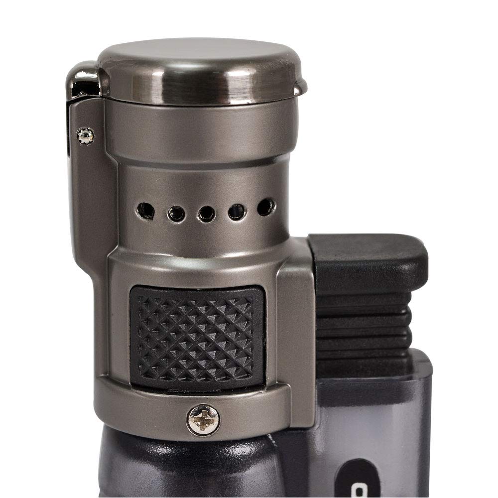 Vertigo by Lotus Cyclone Triple Torch Cigar Lighter Charcoal 3 Pack (Does Not Include Butane)