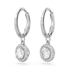 Swarovski Constella Pierced Drop Earrings, White Crystals on a Rhodium Finish Setting, Part of the Constella Collection