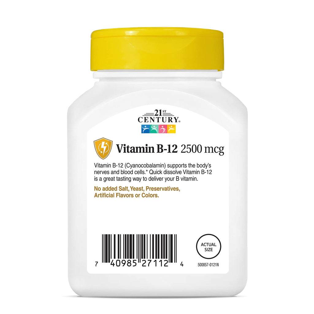 21st Century B 12 2500 mcg Sublingual Tablets, 110 Count (Pack of 2)