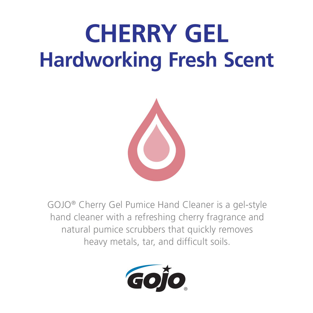 GOJO Cherry Gel Pumice Hand Cleaner Cherry Fragrance, 1 Gallon Hand Cleaner with Pumice in Pump Bottle (Pack of 1) - 2358-02