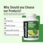 STAY ALIVE Citrus Bergamot Capsules 1000mg, 30:1 Super Extract with 50% Polyphenolic Flavanones, 120 Pills, Citrus Bioflavonoids Supplements for Women & Men | Non-GMO, Gluten-Free