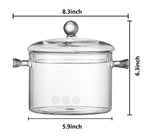 Jucoan 1.5L/50oz Glass Saucepan with Cover, Heat Resistant Stovetop Glass Cooking Pot with Lid for Pasta Noodle, Soup, Milk, Clear Simmer Pot for Potpourri Christmas Holiday Home Fragrance