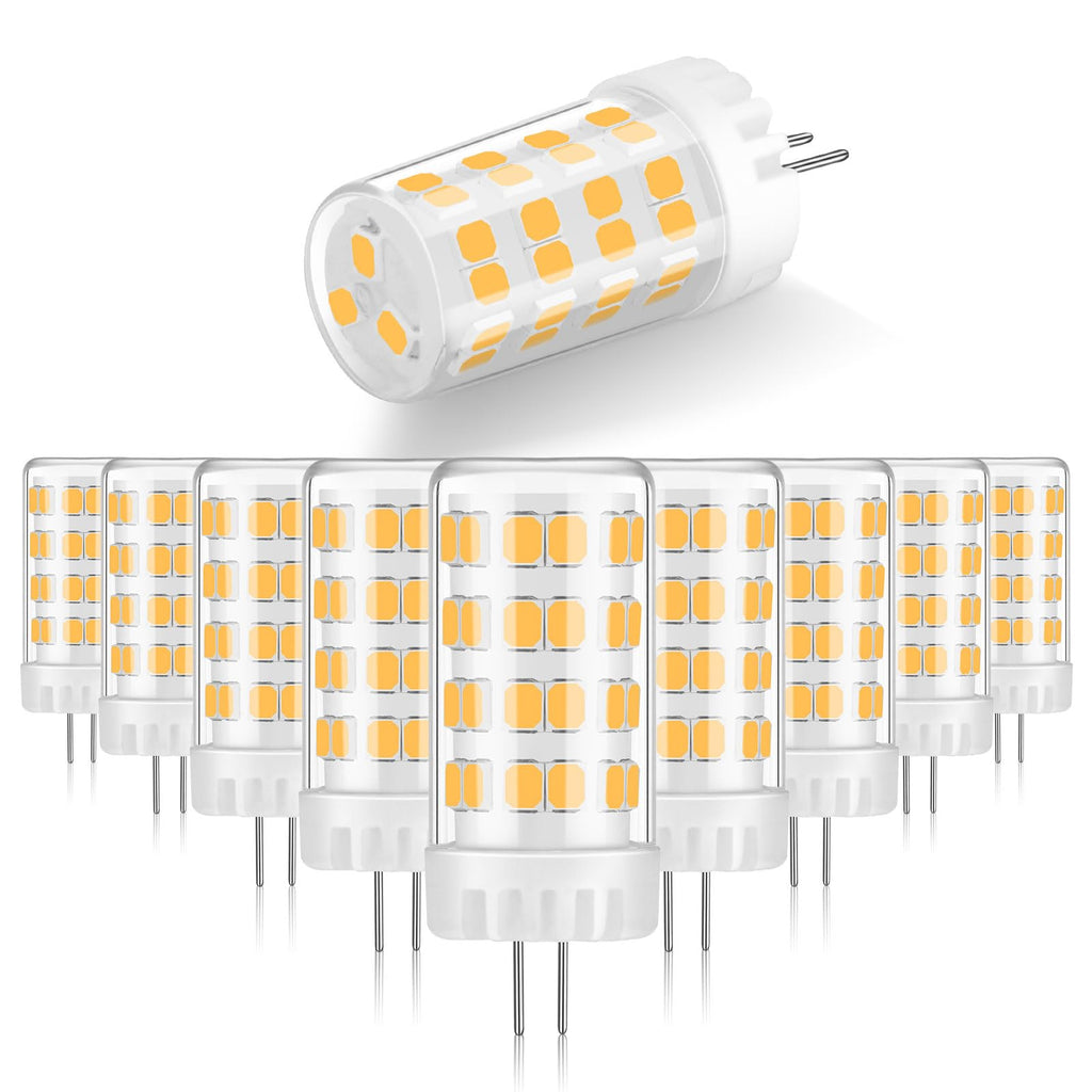 Gardencoin G4 LED Bulb 4W 480LM 2700K Warm White, 12V AC/DC, 360° Beam Angle, T3 Halogen Replacement, High-Efficiency Ceramic Base for Landscape, Cabinet, Ceiling Lights, 10 Pack