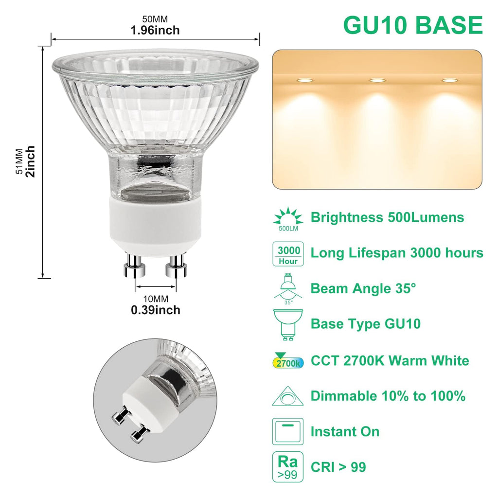 GODONLIF Candle Warmer Lamp Bulb GU10 Halogen Bulb 120V 50W, GU10+C, MR16