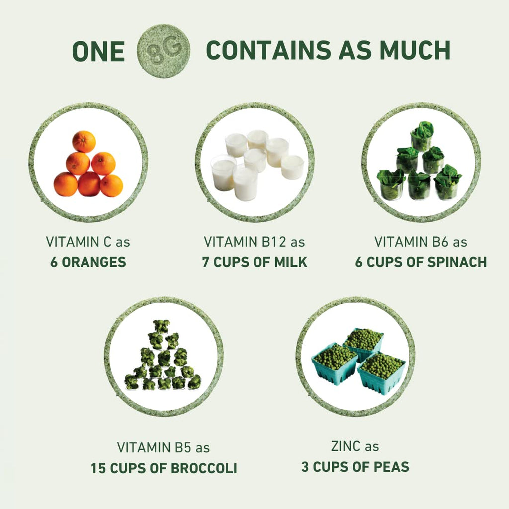 8Greens Supergreens Tablets | Super Greens Powder Superfood Tablet, Metabolism Immunity & Focus, Daily Greens Effervescent Tablets, Organic: Aloe Vera, Spirulina, Chlorella, Energy, 30 Servings