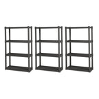 Sterilite 3-Pack 4 Shelf Unit, Heavy-Duty Shelving Storage and Utility Rack - Standing Plastic Organizer Shelves for Kitchen, Bathroom, and Garage