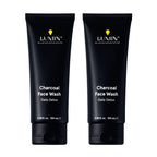 Lumin Charcoal Face Wash for Men, Daily Detox Cleanser, Hydrating Facial Wash w Activated Charcoal, Exfoliates & Unclogs Pores, Oil Control, Refreshing Skincare for Normal & Sensitive Skin, 2 Pack
