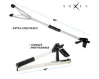 Luxet Reacher Grabber Tool X-Long 80" Aluminum Suction Cup Jaw, Foldable Lightweight Reacher Grabber Pickup Tool, Gripper Grabbers for Elderly Grab it Reaching Tool Trash Picker Grabber (Black)