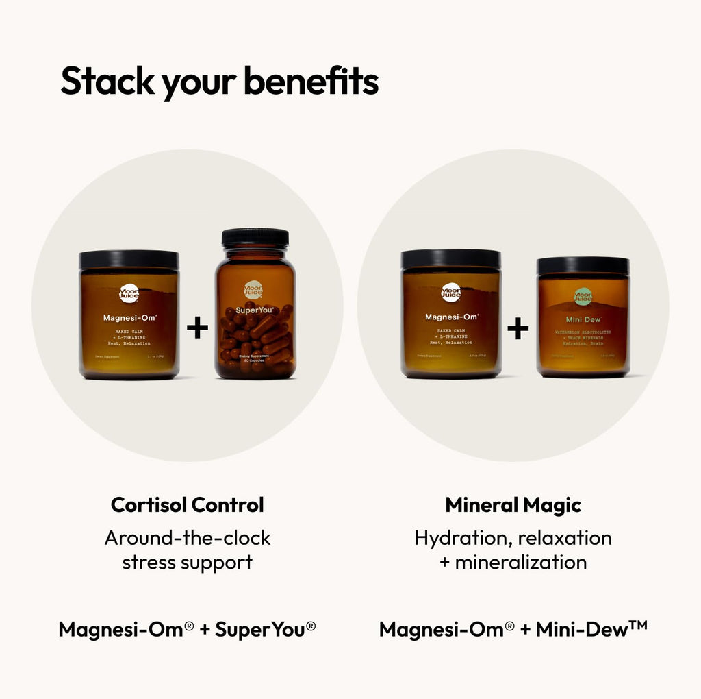 Moon Juice Magnesi-Om Magnesium Powder Supplement - Chelated Magnesium Complex + L-Theanine Blend for Rest, Relaxation & Regularity - Vegan, Non-GMO & No Sugar, Unflavored, 3.9 oz, 30 Sevings