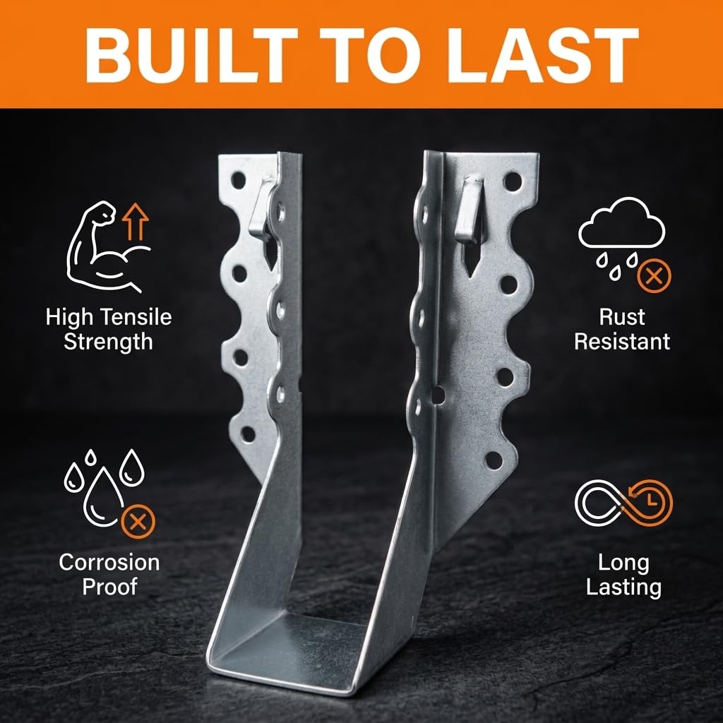[25 Pack] 2x6 Joist Hanger, 18 Gauge LU26 Galvanizing Face Mount Joist Hangers, Wood Hurricane Ties, Rafters Tie