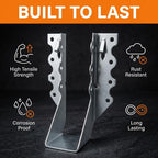 [25 Pack] 2x6 Joist Hanger, 18 Gauge LU26 Galvanizing Face Mount Joist Hangers, Wood Hurricane Ties, Rafters Tie