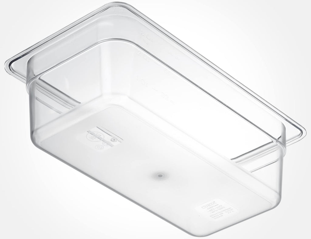 CURTA 6-Pack 1/3 Size 4" Deep NSF Polycarbonate Food Pans | Dishwasher & Freezer Safe Clear Container for Prep Tables, Buffet, Salad Bar, Commercial & Home Kitchen