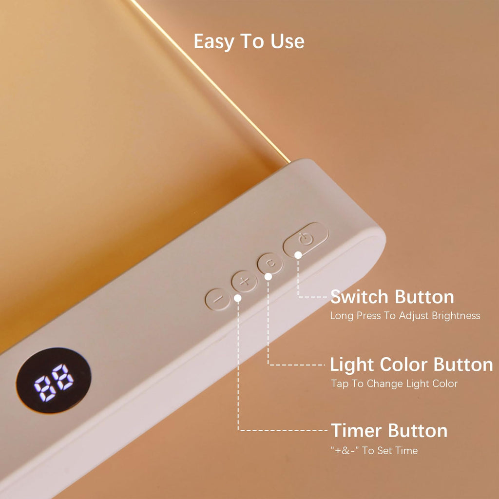 Choudao Tech LED Book Light and Night Light 2 in 1, 3 Color Temperatures & Stepless Dimming, USB Rechargeable Reading Light with Timer for Night Reading (White)