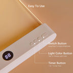 Choudao Tech LED Book Light and Night Light 2 in 1, 3 Color Temperatures & Stepless Dimming, USB Rechargeable Reading Light with Timer for Night Reading (White)