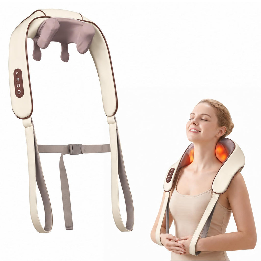 KppeX 6D Neck Massagers Pillow with Heat for Pain Relief Deep‑Tissue