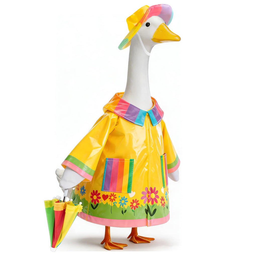 TAZKZZY Raincoat Porch Goose Outfits, Spring Goose Clothes for Garden Decor