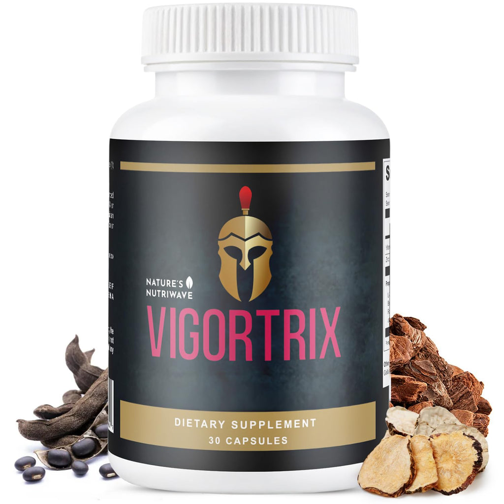 Nature’s NutriWave Vigortrix – 100% Natural Men’s Wellness Supplement with Niacin, Zinc & Herbal Blend – Made in USA - 30 Capsules, 1 Month Supply