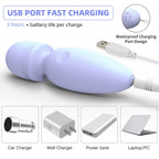 Fuwyiy Mini Massager Tools,Small Waterproof Cordless Handheld Massager with 10 Vibration Modes, Personal Handheld Massager for Back（Gray Purple）