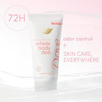 Dove Whole Body Deodorant Aluminum Free pH Balancing Cream Raspberry & Rose for 72h Odor Control 2.5 Oz