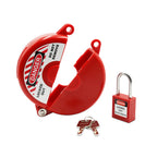 Boviisky Gate Valve Lockout with Safety Padlock, Big Size, 1 Set,2.5" to 5" in Dia Valve Handles,Outdoor Water Hose Bib Lock for Faoucet Locks,Propane Tank