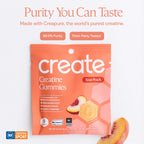 Create Creatine Gummies for Men & Women – NSF Certified, Made with Creapure Creatine Monohydrate, Great Tasting, Anti-Melting Formula, 30ct Standup Pouch, 90 Gummies (Sour Peach)