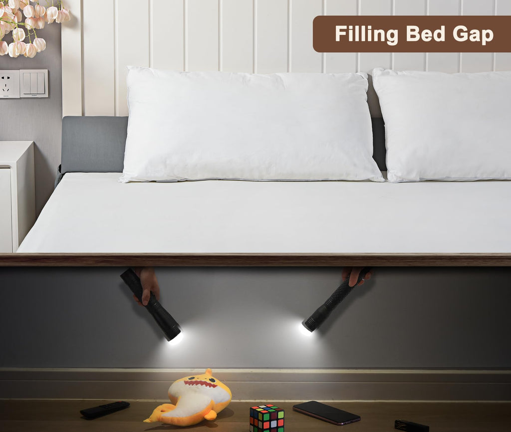 Vekkia Queen Bed Wedge Pillow/Headboard Pillow for Headboard Gap,Bed Gap Filler to Close Gap (0-3.5"),with Handy Pockets and Washable Cover- Grey