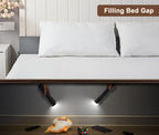 Vekkia Queen Bed Wedge Pillow/Headboard Pillow for Headboard Gap,Bed Gap Filler to Close Gap (0-3.5"),with Handy Pockets and Washable Cover- Grey