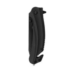 Kershaw Barricade Pocket Knife, Black Design, 3.5 Inch Stainless Steel Drop Point Blade, Multifunction Rescue EDC with Assisted Opening, Everyday Carry Pocket Knife for Men and Women