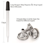 AOZITA 12 Pack, 2 oz Glass Dropper Bottle with 3 Stainless Steel Funnels & 1 Long Glass Dropper - 60ml Amber Tincture Bottles with Eye Droppers for Essential Oils, Liquids - Leakproof Travel Bottle