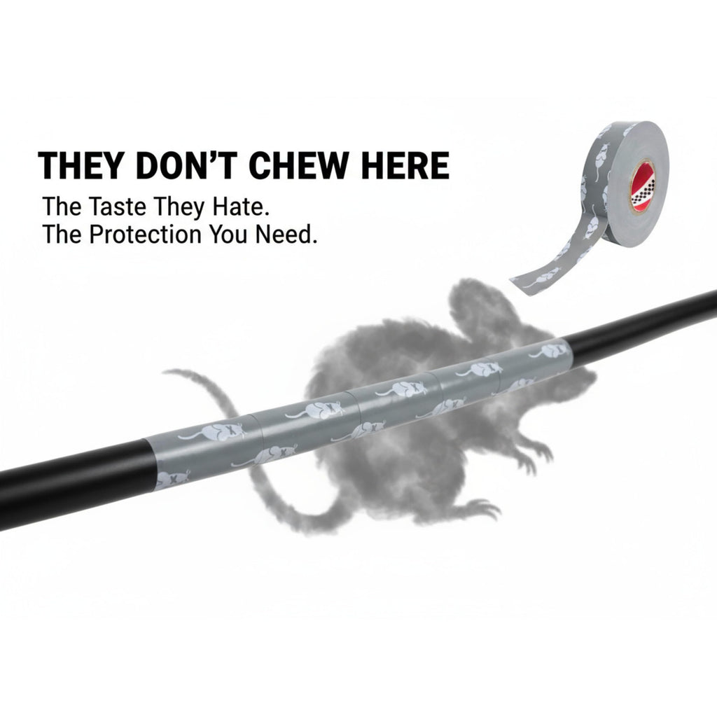 Rodent Anti-Chew Deterrent Tape – Replacement for Honda Rodent Tape OEM 4019-2317 Japanese-Engineered Capsicum-Infused Barrier for Automotive, Marine, Industrial Wire Harness Protection 3/4 in x 65 ft