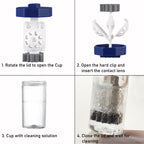 MUQING 3 Pieces Hydrogen Peroxide Contact Lens Cleaner Case, Eye Contact Lens Washer Machine, Portable Travel Size Vented Universal Protective Barrel-shaped Case