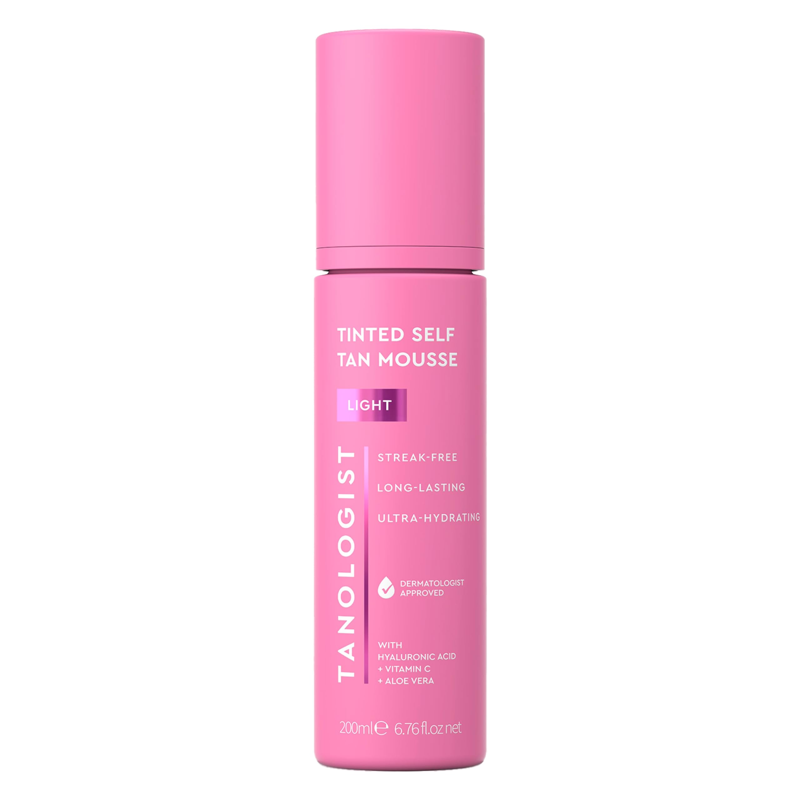 Tanologist Light Self Tan Mousse, Tinted Self-Tanning Mousse, Streak-Free, Natural Glow, No Fake Tan Smell Or Orange Tone, Long Lasting, Clean Ingredients, Vegan, 6.76 fl. oz/200 ml Bottle