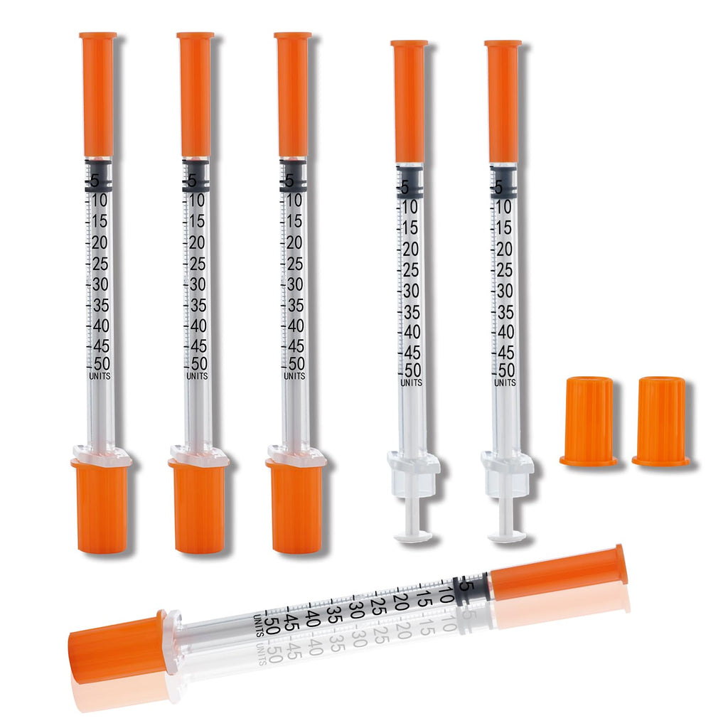 100 Pack 0.5ml Disposable Syringe, 32G 0.5cc 1/2 Inch (13mm) Lab Supplies Syringes, Individually Wrapped