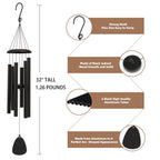 FSVGYY 32" Large Aluminum Wind Chimes for Outside, Deep Tone Garden Decor