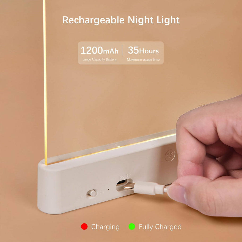 Choudao Tech LED Book Light and Night Light 2 in 1, 3 Color Temperatures & Stepless Dimming, USB Rechargeable Reading Light with Timer for Night Reading (White)