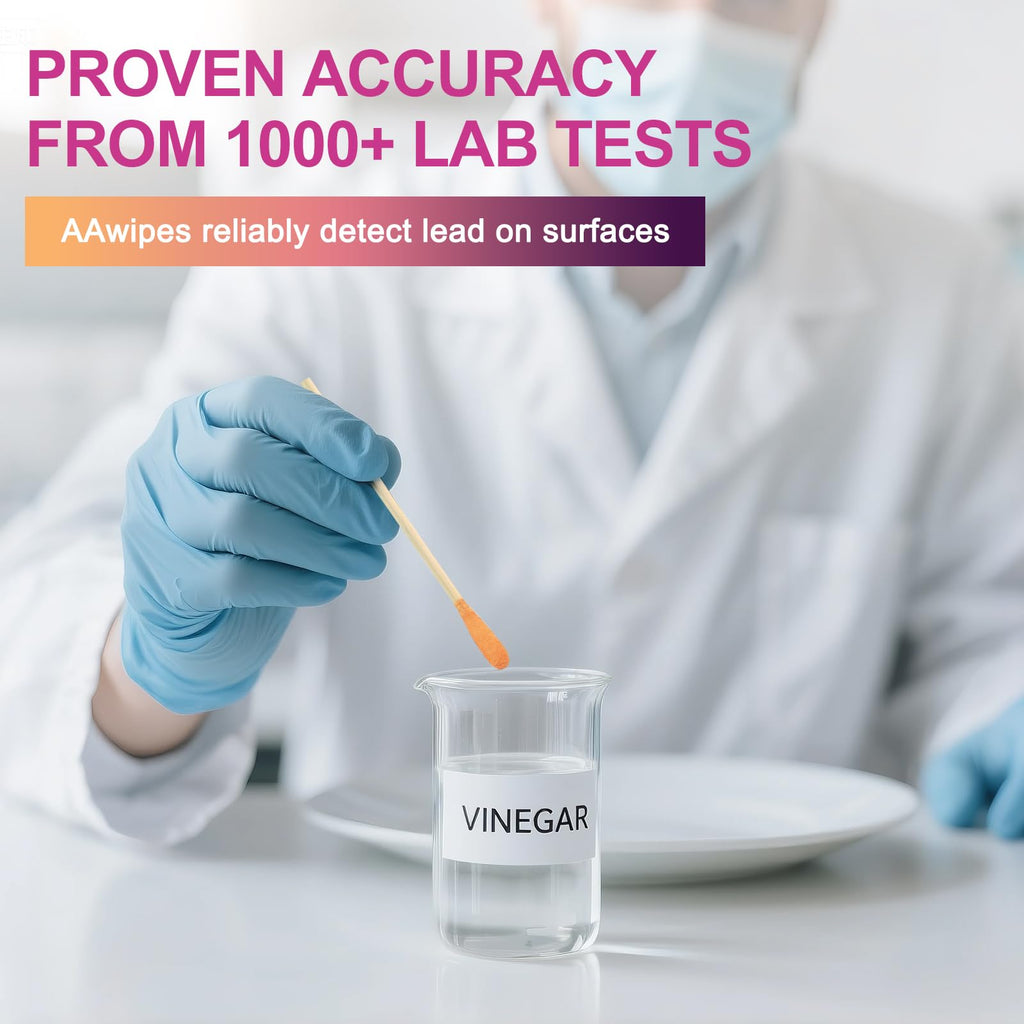 AAwipes Lead Test Kit 30 Swabs Enhanced Lead Testing Formulation At Home Lead Paint Test Kit Testing for Paint Ceramics - Quick Results in 30s Lead Detector (30)