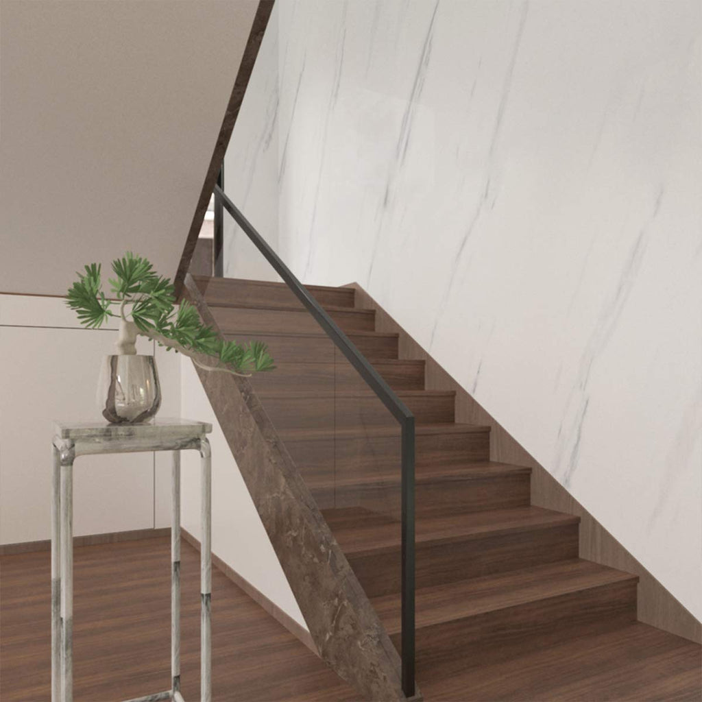 Large White Marble Granite Wallpaper Peel Stick Thicken 31.5x354inch Waterproof Furniture Sticker Self-Adhesive Contact Paper Marble Vinyl Wrap for Countertop Fireplace Backsplash DIY Wall Sticker