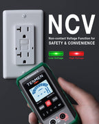 TM-510 Digital Multimeter, 4000 Counts, Smart Measurement, Auto-Ranging Voltmeter; Voltage Tester with Non-Contact Voltage Function, Measures AC/DC Voltage, Resistance, Continuity – Green