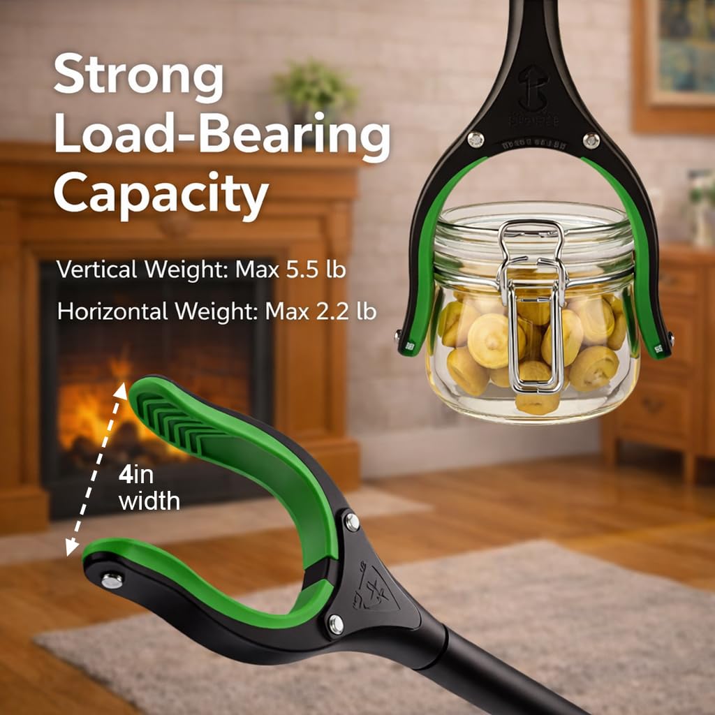 Extra Long Grabber Reacher Tool, 48" Aluminum Foldable Reacher Grabber, Dual Magnetic Tip, 2 in 1 Pickup Grabber w/Shoe Horn, Strong Upper Picker for Elderly, Surgery Recovery, Medical, Trash
