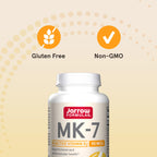 Jarrow Formulas MK-7 90 mcg - Bioactive Form of Vitamin K2-60 Servings (Softgels) - for Bone & Cardiovascular Health - Vitamin K2 MK-7 Dietary Supplement - Gluten-Free