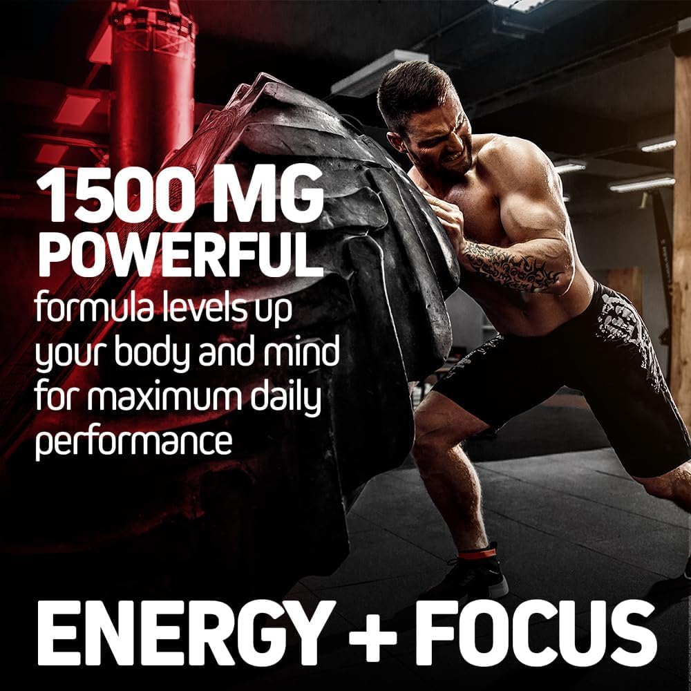Herbtonics Korean Red Panax Ginseng 1500mg - Energy Supplement for Peak Performance, Focus & Vitality - High Potency Ginseng Root Extract - 120 Vegan Capsules