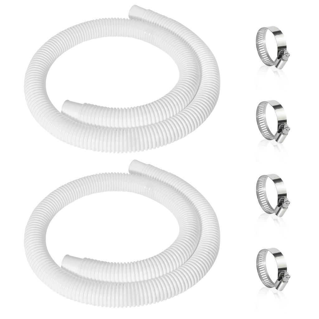 2 Pcs 1.25" Pool Hose, 59" Long Accessory Pool Pump Replacement Hoses, Compatible with All Above Ground Pool Filter Pumps that Use 1 1/4 Diameter Hoses