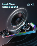 LENRUE G11 Computer Speakers for Desktop, Touch Lights PC Speakers with Surge Clear Sound, USB C/USB Powered, AUX Audio for Computer Desktop PC Laptop Desk
