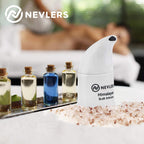 Nevlers White Himalayan Salt Inhaler for Lungs & Nose w/ 6 Oz Coarse Pink Himalayan Sea Salt | Portable Ceramic Himalayan Pink Salt Inhaler | Natural Homeopathic Sinus & Asthma Relief Smelling Salts