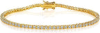 Gemsme 2.0MM Tennis Bracelet for Women and Men, 18K Yellow Gold Plated Round 2mm Cubic Zirconia Classic Tennis Bracelet