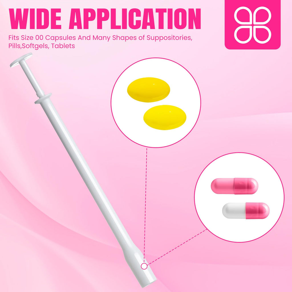 TENKAIWICK Disposable Applicator 100 Packs, Fits 0/00 Capsules & Pills, Individually Wrapped